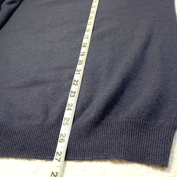Joseph Abboud Mens V-Neck Sweater L 100% Cashmere Navy Blue - Picture 8 of 8